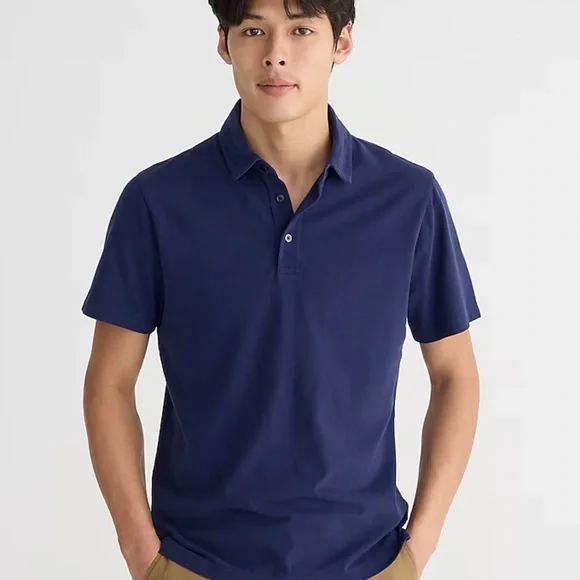 J. Crew Sueded cotton polo shirt • size small • BW383 • NWT • ultramarine - Picture 1 of 9